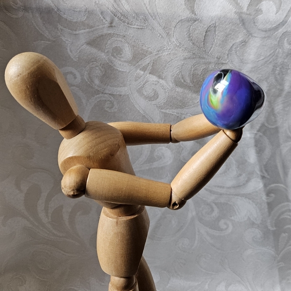 Vintage Blue Marble Lucite Dome Ring Size 8 - Picture 3 of 11